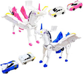 Novelty Cool Transformed Mini Car Impact Deformation Unicorn Transforming Car Robot Toys